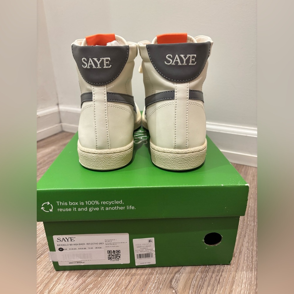 SAYE White High Biker Sneakers - Picture 4 of 6